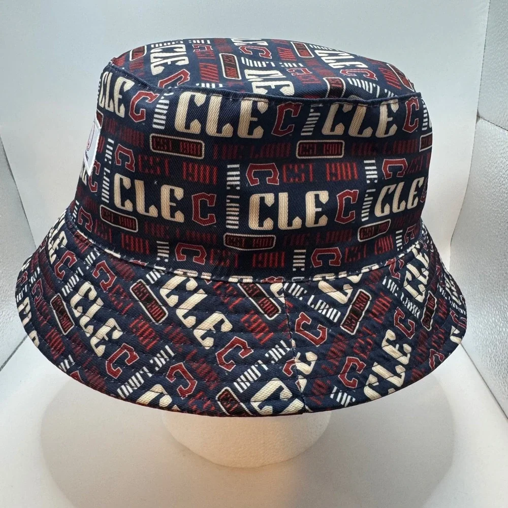 Cleveland Guardians OS Bucket Hat Unisex Navy Burgundy Reversible CLE Graphic